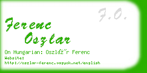 ferenc oszlar business card